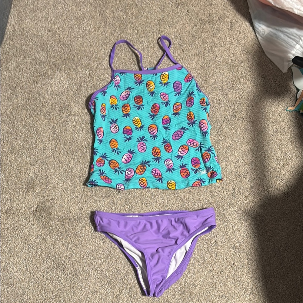 Colorful Pineapple Print Tankini Set